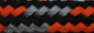 Preview: Hundeleine 2m / 2,4m 3fach sowie 2,80m 4fach verstellbar *Schwarz-Orange-Silber*