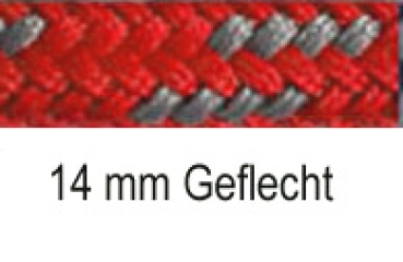 Hundeleine 1m bis 2m mit Handschlaufe *Rot-Silber*