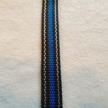 Hundeleine  2m 3fach bis 4,8m 5fach verstellbar *Schwarz-Silber-Blau*