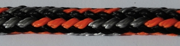 Hundeleine 3m 4fach verstellbar *Schwarz-Orange-Silber*