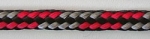 Hundeleine 2m 3fach verstellbar *Schwarz-Rot-Silber*